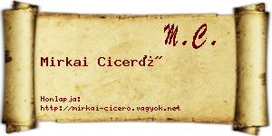 Mirkai Ciceró névjegykártya
